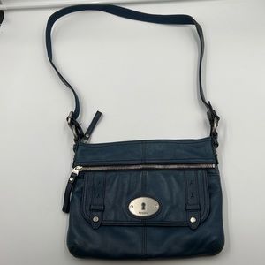 FOSSIL Maddox Navy Blue Shoulder Crossbody Travel Bag/Purse